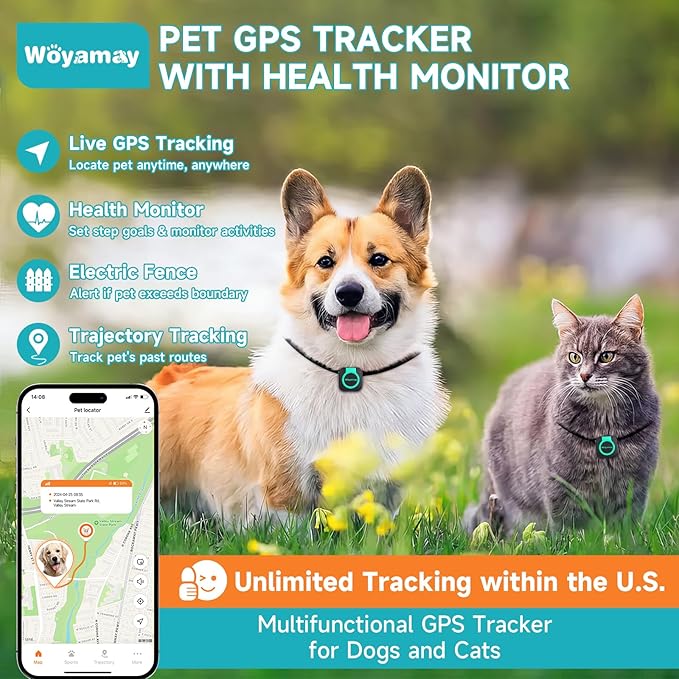 Woyamay GPS Tracker for Dogs and Cats, Mini Cat & Dog GPS Tracker - Image 2