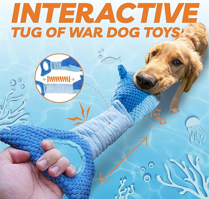 Dog Toys for Large Dogs, Squeaky Dog Toys for Aggressive Chewers, Plush Dog - Image 2
