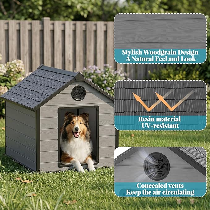 DRATO Dog House, Resin Outdoor Shelter - Image 5