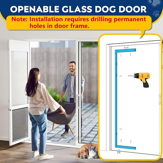 XLarge Dog Door for Sliding Glass Door, Openable Pet Door for Sliding Glass - Image 3