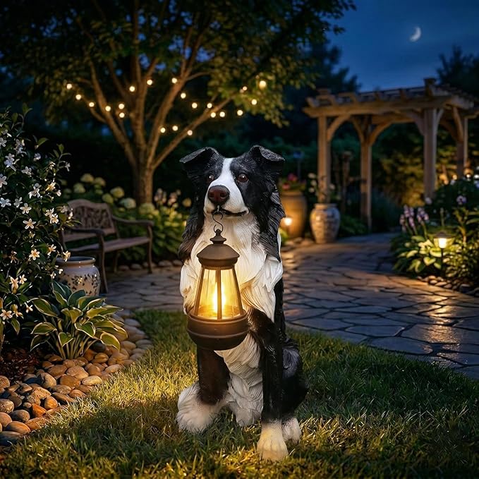 Border Collie Dog Garden Statue by Sprgarde