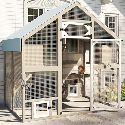 71" H Catio Outdoor Cat Enclosure Weatherproof, Large Walk-in Cat House - Image 7