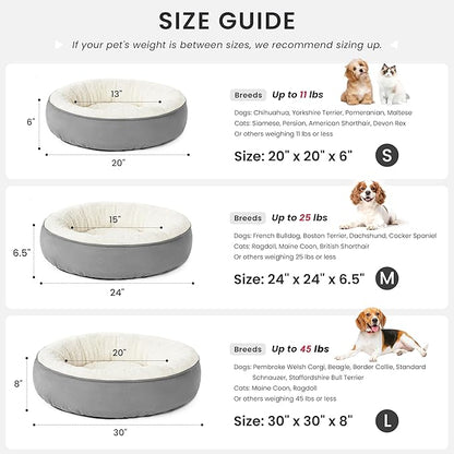 Love's cabin Round Donut Cat and Dog Cushion Bed, 20in Bed - Image 3