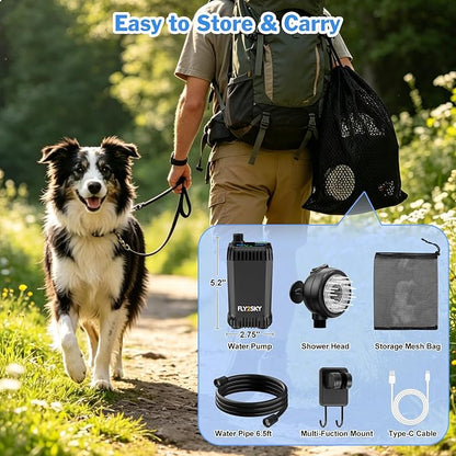 FLY2SKY Portable Shower Pump 6000mAh Detachable Shower Head Hose Pet Bathing - Image 9