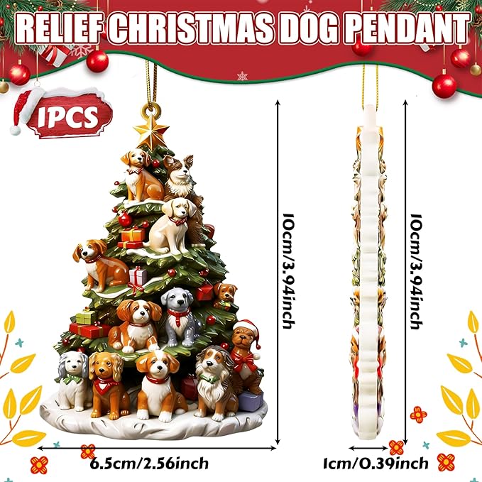 Christmas Ornaments Dog, 2025 Relief Christmas Tree Ornaments Dog Lovers - Image 2