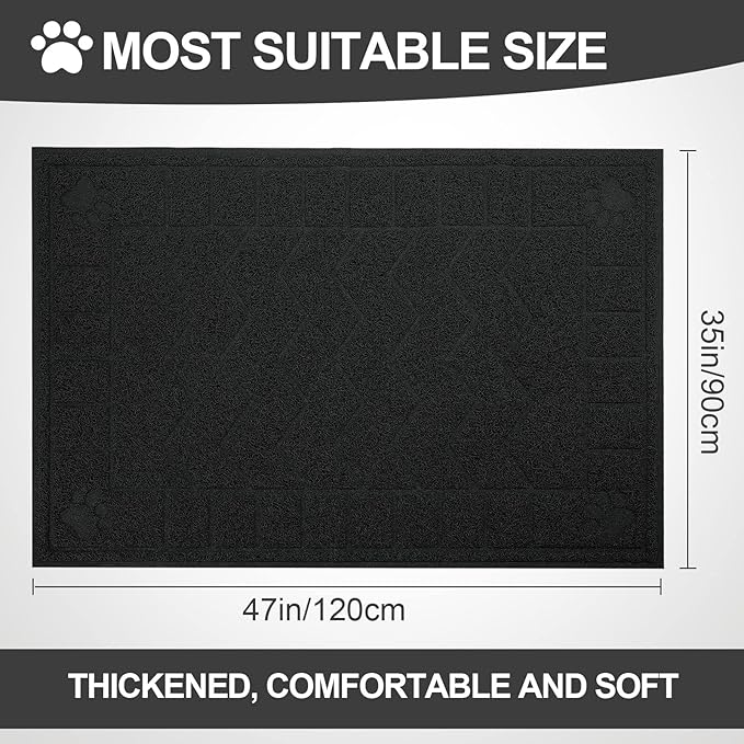 Cat Litter Mat, Litter Trapping Mat Soft on Kitty Paws, Waterproof, Easy Clean - Image 2