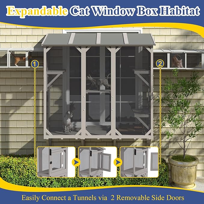 PetsCosset Cat Window Box Wooden Window Catio - Image 7