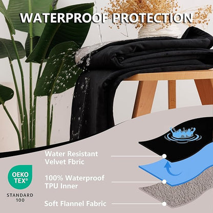 Waterproof Dog Blanket for Bed, Reversible King Size Pet Couch Throw Blankets - Image 2