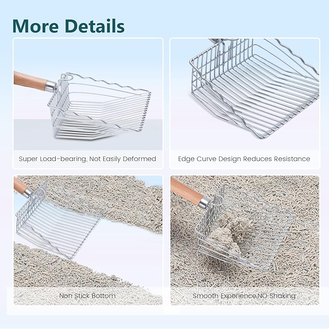 Cat Litter Scoop, 9.8" Extended Handle Premium Kitty Shovel - Image 6