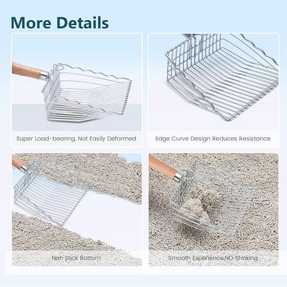 Cat Litter Scoop, 9.8" Extended Handle Premium Kitty Shovel - Image 6