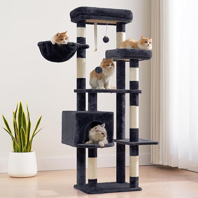 Gitelsnour Cat Tree for Indoor Cats, 55.1 inch Cat Tower - Image 9