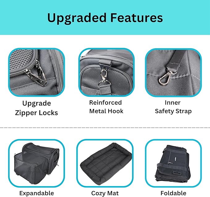 Crash-Tested Dog Carrier Airline Approved | 3-in-1 Lab-Tested Cat Car Seat - Image 7