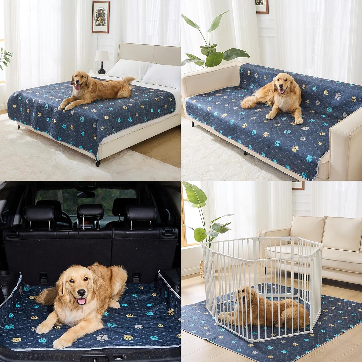 Aitmexcn Washable Puppy Dog Pee Pad, 2PCS 100% Waterproof Whelping Training Mat for Puppy/Senior Dog, Fast Drying Reusable Puppy Pads for Indoor, Outdoor and Car Travel- 18'' x 24''
