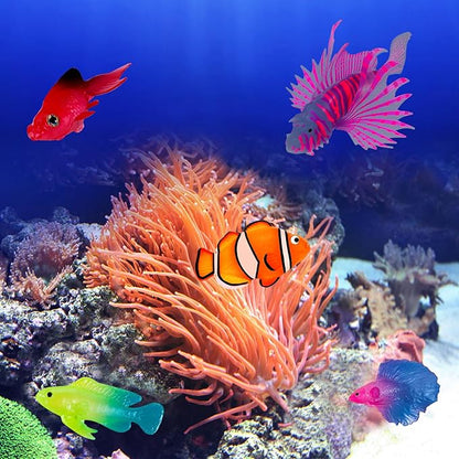 Weewooday 7 Pieces Artificial Fish Colorful Fake Fish Glowing Effect Aquarium - Image 6