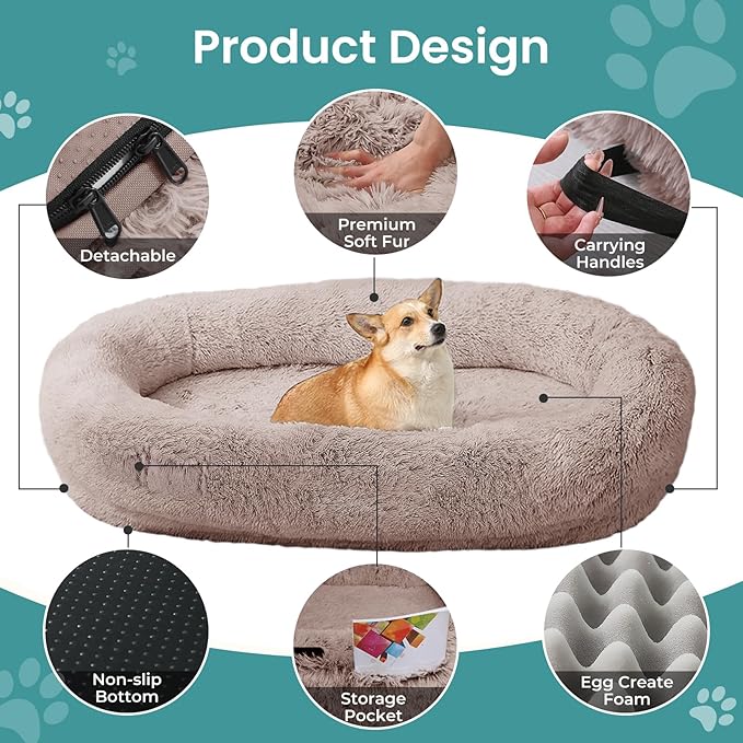 JOLLYVOGUE Human Dog Bed for Adults and Pets, Ultra-Soft Plush Giant Dog Bed - Image 3
