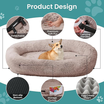JOLLYVOGUE Human Dog Bed for Adults and Pets, Ultra-Soft Plush Giant Dog Bed - Image 3
