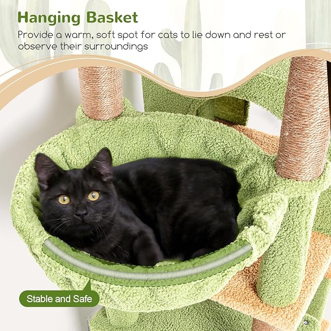 Globlazer Cactus Cat Tree Tall, 71 inches Cat Tower - Image 4