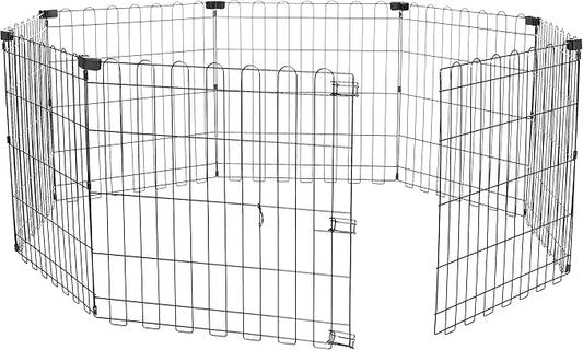 Amazon Basics Foldable Octagonal Metal Exercise Dog Playpen, Indoor/Outdoor Pet by AmazonBasics