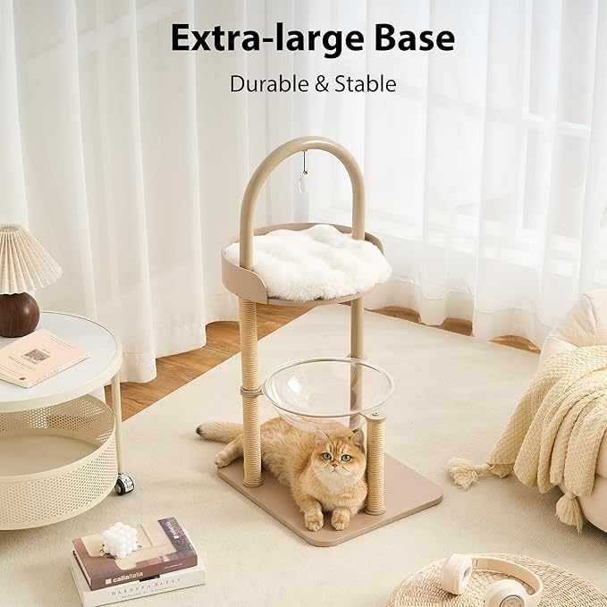34" Modern Cat Tree Furniture, Minimalist Metal Frame Cat Tower - Image 6