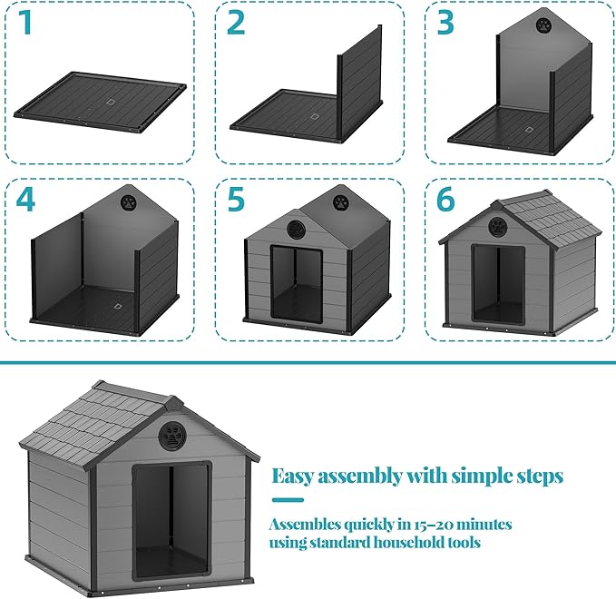 DRATO Dog House, Resin Outdoor Shelter - Image 7