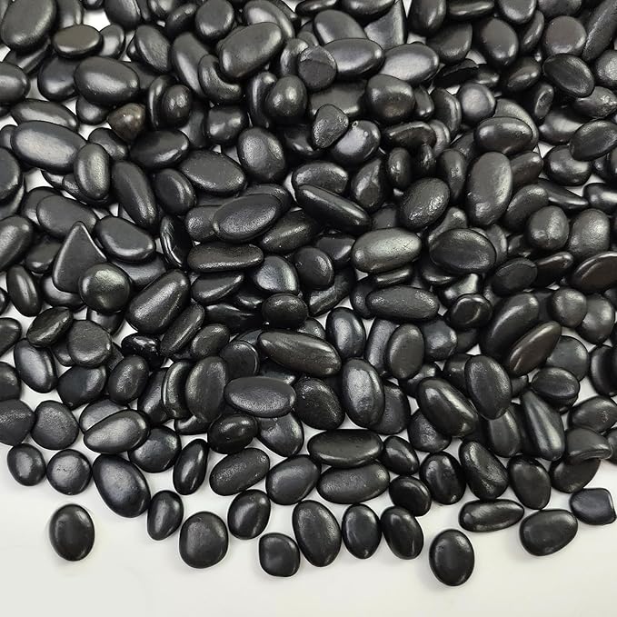FANTIAN 2 lbs Black Pebbles for Indoor Plants, 3/8 inch Decorative Rocks by FANTIAN-GardeningMakesLifeBetter