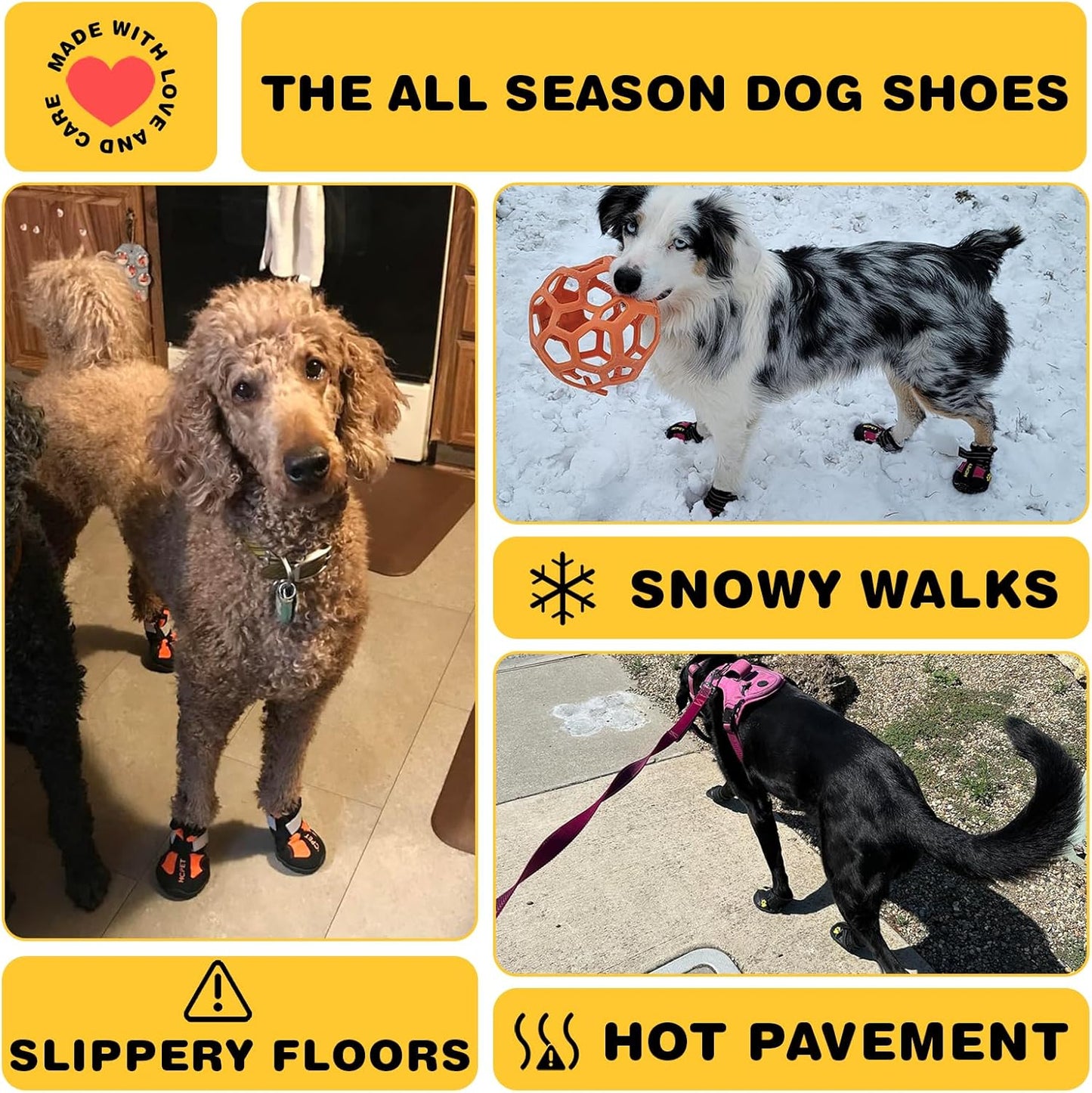Hcpet Dog Shoes, Dog Boots for Small Dogs, Breathable Medium Dog Booties Paw Protector for Summer Hot Pavement, Winter Snowy Day, Outdoor Walking, Indoor Hardfloors Anti Slip Sole Blue Size 3