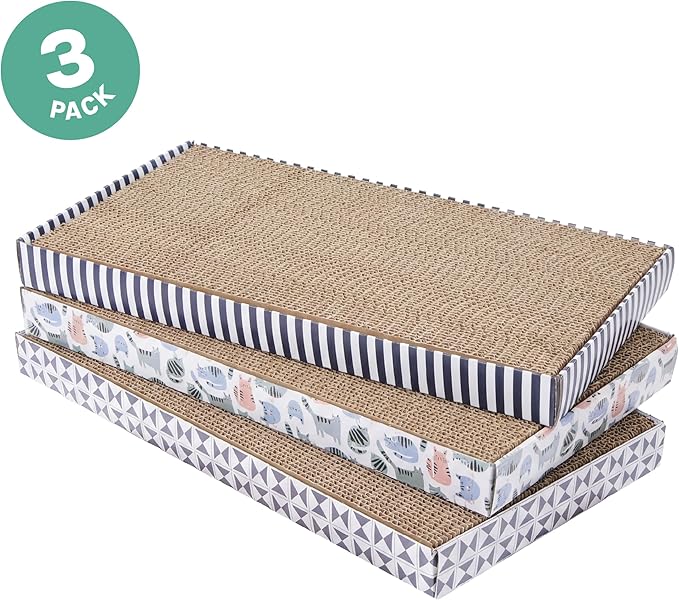 Kitty City 3-Pack XL Double Sided Corrugate Cat Scratcher Pads - Image 2