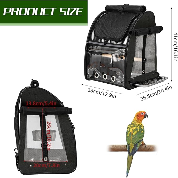 Bird Carrier Bag with Indestructible Stainless Steel Mesh, Bird Travel Cage - Image 6