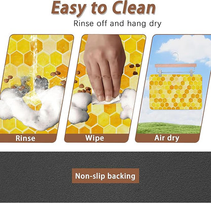 Honeycomb Bee Geometric Dog Food Mat - Image 4