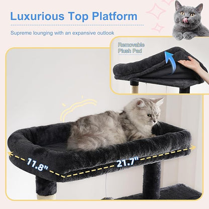 Heybly Cat Tree, 76-Inch Tall Heavy Duty Cat Tower - Image 3