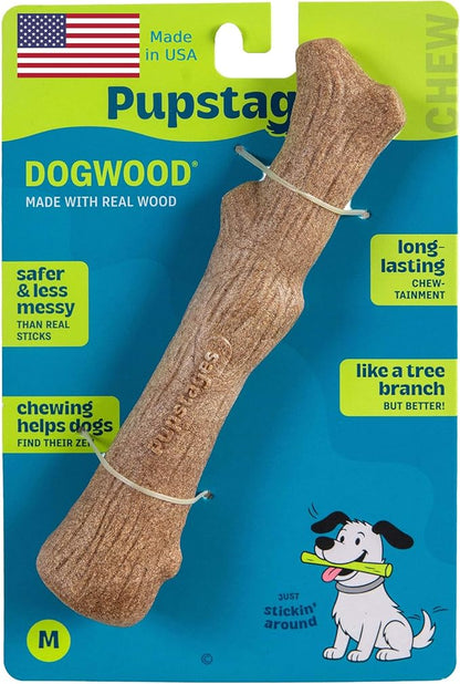 Pupstages Dogwood Dog Chew Toy, Made in the USA – Real-Wood Blend, Natural by Pupstages
