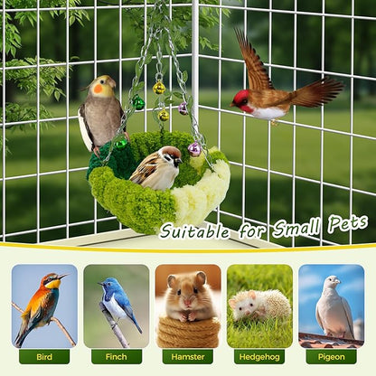 Admaison Bird Nest with Bell for Cage, Plush Hanging Bird Bed for Parakeet - Image 7
