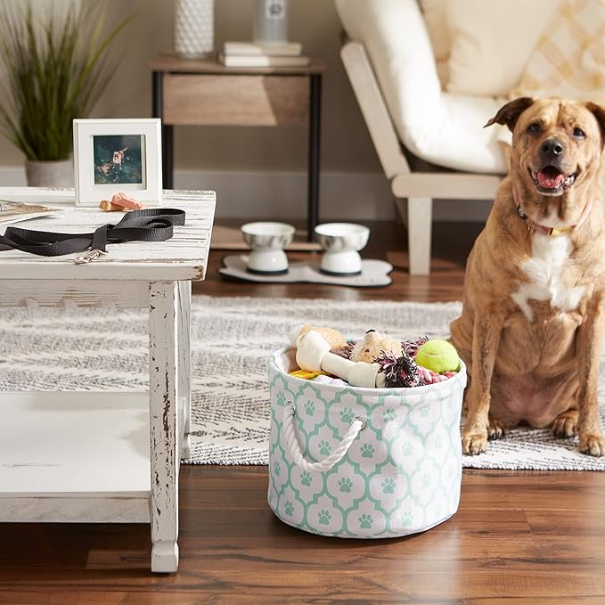 Bone Dry Pet Storage Collection Lattice Paw Print, Small Round - Image 4