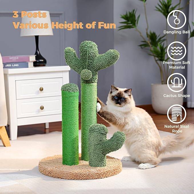 PAWZ Road Cat Scratching Post Cactus Cat Scratcher Featuring - Image 4