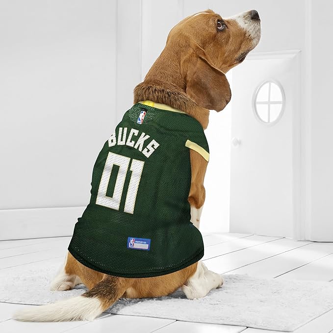 Pets First NBA MILWAUKEE BUCKS DOG Jersey, Small - Image 2