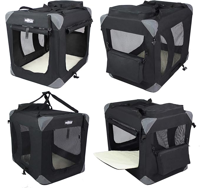 EliteField 3-Door Folding Soft Dog Crate - Image 4
