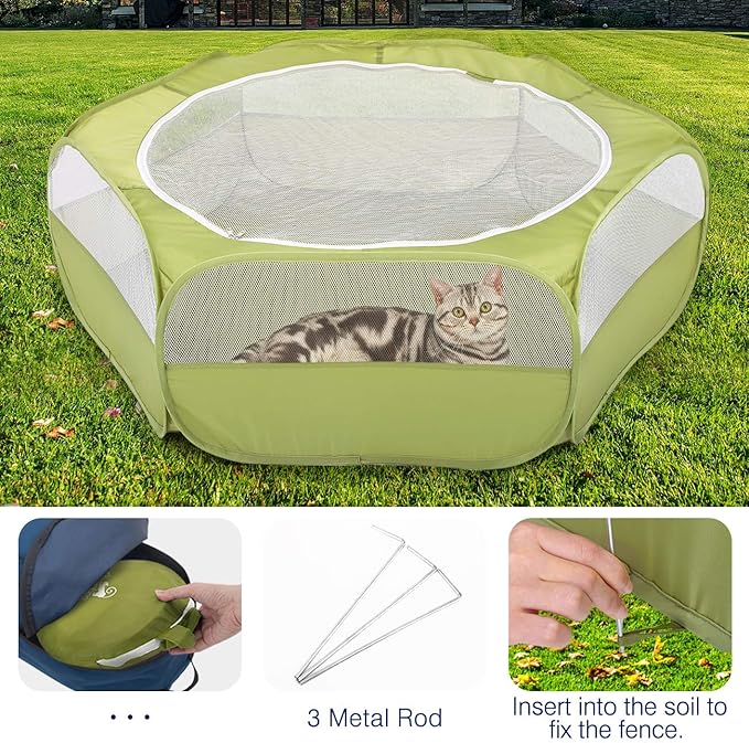 Pawaboo Small Animals Playpen, Waterproof Small Pet Cage Tent - Image 5