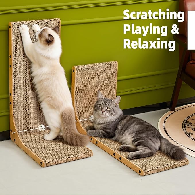 Value 2-Pack 26.8 Inch Cat Scratching Post, Premium High Density Cardboard Cat - Image 7