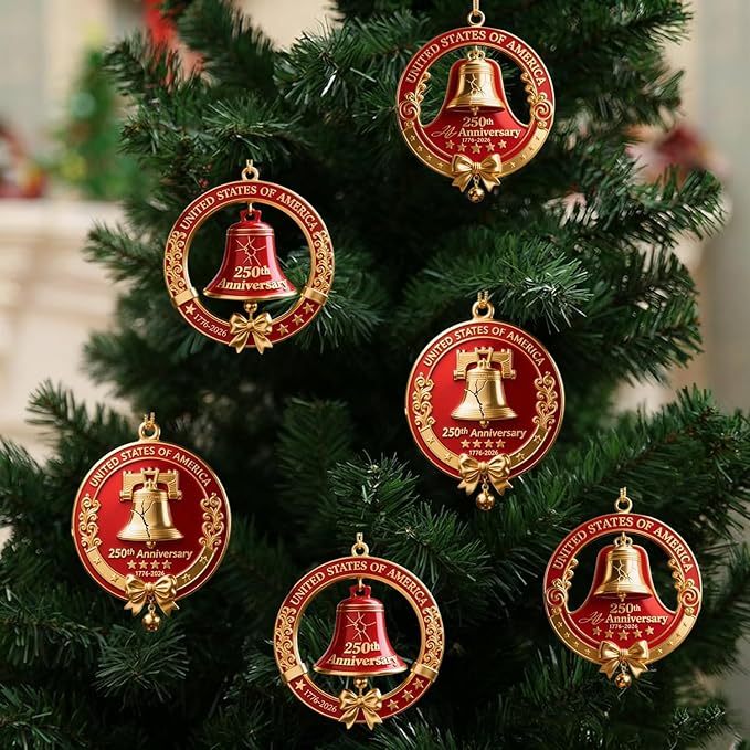6 Pcs 250th Anniversary Liberty Bell Hanging Ornament Indoor Outdoor Decor - Image 4