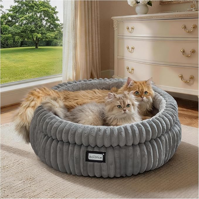 BALANCE Cat Bed Kitten Bed, Washable Round Cat Beds by BalancePet