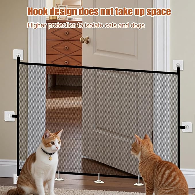 Dog Gate Indoor, Dog Gate for Stairs, Pet Gate Indoor, Mesh Pet Gate for - Image 2