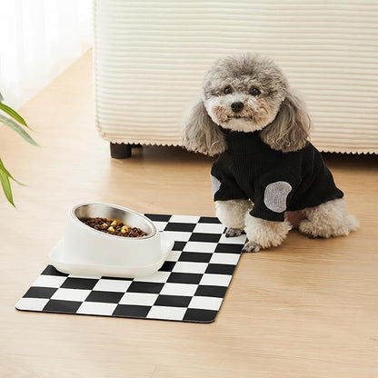 Checkered Dog Feeding Mat, Absorbent Mats - Image 2