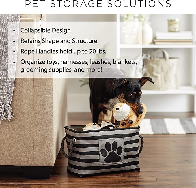 Bone Dry Pet Storage Collection Paw and Bone Print, Medium Rectangle, Dark Brown - Image 8