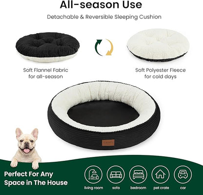 Love's cabin Round Donut Cat and Dog Cushion Bed, 30in Pet Bed - Image 3
