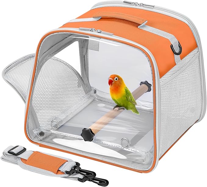 Small Bird Carrier, Large Window Travel Cage by Suertree