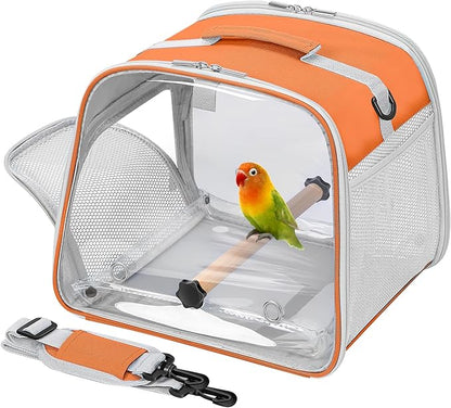 Small Bird Carrier, Large Window Travel Cage by Suertree
