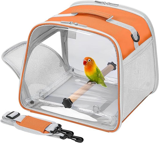Small Bird Carrier, Large Window Travel Cage by Suertree