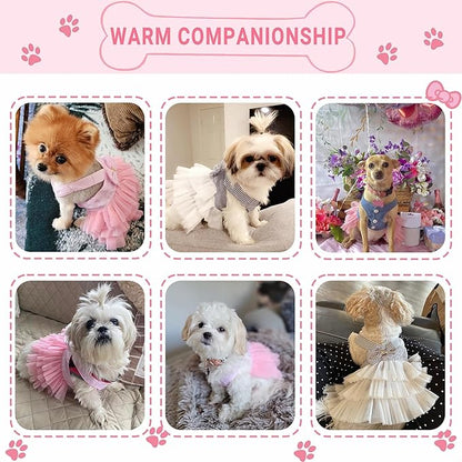 Dog Dresses, Fashion Pet Dog Clothes, Striped Mesh Puppy Dogs Princess Dresses - Image 4
