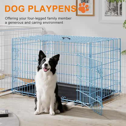 FDW Large Dog Crate 42inch Dog Cage Foldable Metal Kennel - Image 2