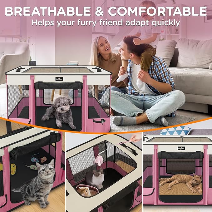 Paw Ballt Foldable Pet Kitten Playpen, Upgrade Waterproof Portable Cat Dog - Image 6